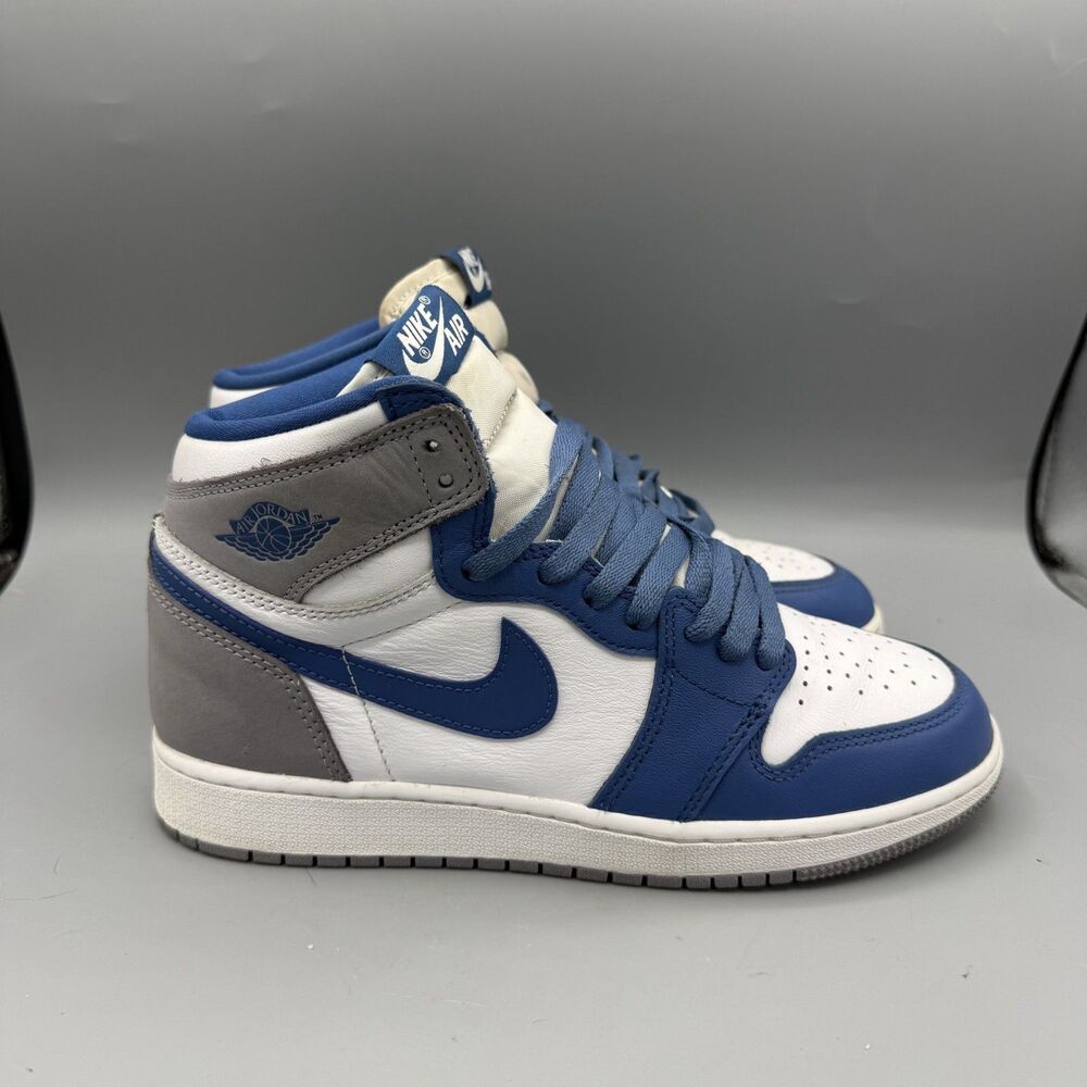 Nike Air Jordan 1 True Blue FD1437-410 High Top Sneakers Retro Youth Size 5.5Y